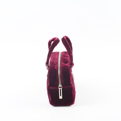 Loewe Mini Amazona Burgundy Velvet with Crystal Anagram