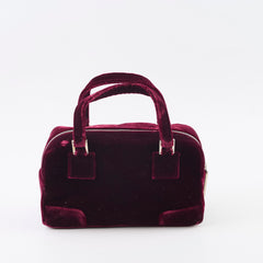 Loewe Mini Amazona Burgundy Velvet with Crystal Anagram
