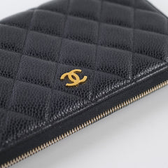 Chanel Zippy Wallet Caviar Black