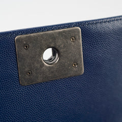 Chanel Small Boy Bag Navy Caviar Ruthenium Hardware