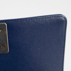 Chanel Small Boy Bag Navy Caviar Ruthenium Hardware