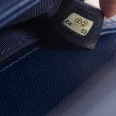 Chanel Small Boy Bag Navy Caviar Ruthenium Hardware