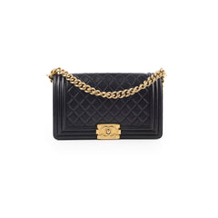 Chanel New Medium Boy Bag Black Lambskin GHW