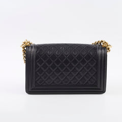 Chanel New Medium Boy Bag Black Lambskin GHW