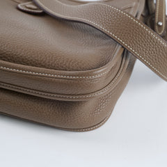 Hermes Evelyne 29 Etoupe Palladium HW Clemence A Stamp (Maxi Twilly Included)