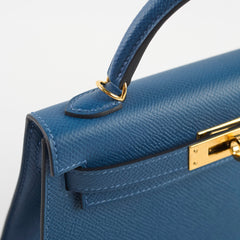 Hermes Mini Kelly Epsom Deep Blue GHW 2025