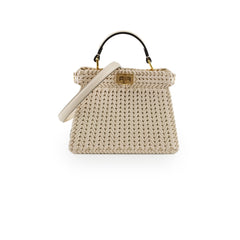 Fendi IseeU Petite Peekaboo Braid Leather Ivory