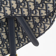 Christian Dior Medium Oblique Saddle Bag Navy
