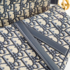 Christian Dior Medium Oblique Saddle Bag Navy