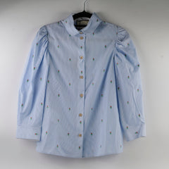 Gucci Women's Floral Shirt Light Blue Size