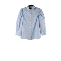 Gucci Women's Floral Shirt Light Blue Size