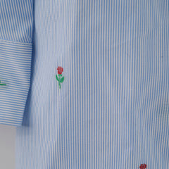 Gucci Women's Floral Shirt Light Blue Size