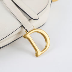 Christian Dior Medium Saddle Bag White