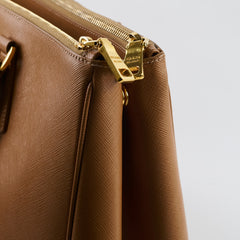 Prada Large Galleria Saffiano Tan Tote Bag