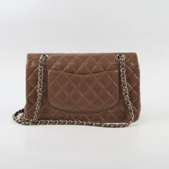 Chanel Medium Classic Flap Taupe Grey Caviar SHW (14 series)