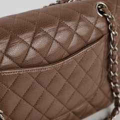 Chanel Medium Classic Flap Taupe Grey Caviar SHW (14 series)