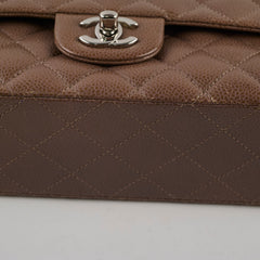 Chanel Medium Classic Flap Taupe Grey Caviar SHW (14 series)