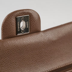 Chanel Medium Classic Flap Taupe Grey Caviar SHW (14 series)