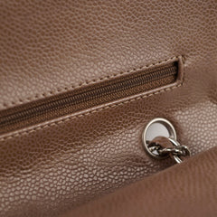 Chanel Medium Classic Flap Taupe Grey Caviar SHW (14 series)