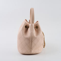 Chanel Caviar Drawstring Bucket Bag Light Pink 2020