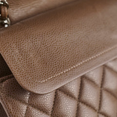 Chanel Medium Classic Flap Taupe Grey Caviar SHW (14 series)