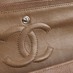 Chanel Medium Classic Flap Taupe Grey Caviar SHW (14 series)