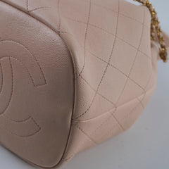 Chanel Caviar Drawstring Bucket Bag Light Pink 2020