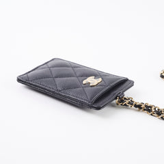 Chanel Card Holder On Chain Caviar Black 2021