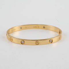 Cartier Classic Model 4 Diamond Love Bracelet Size 18