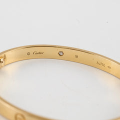 Cartier Classic Model 4 Diamond Love Bracelet Size 18