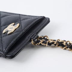 Chanel Card Holder On Chain Caviar Black 2021