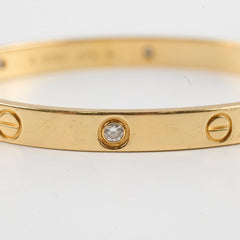 Cartier Classic Model 4 Diamond Love Bracelet Size 18