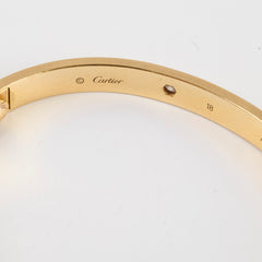 Cartier Classic Model 4 Diamond Love Bracelet Size 18