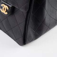 Chanel Small 25 Black Caviar GHW Microchip