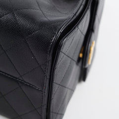 Chanel Small 25 Black Caviar GHW Microchip