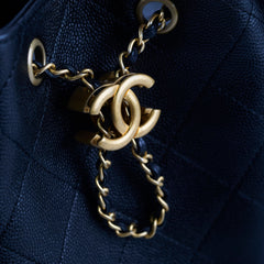 Chanel Small 25 Black Caviar GHW Microchip