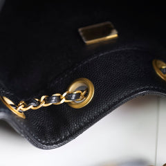 Chanel Small 25 Black Caviar GHW Microchip