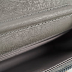 Chanel Caviar Wallet on Chain WOC Grey Microchipped