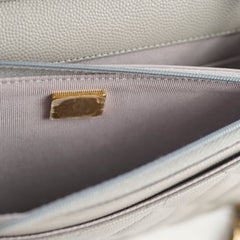 Chanel Caviar Wallet on Chain WOC Grey Microchipped