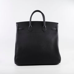 Black leather handbag 