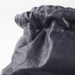 Chanel Small 22 Bag Navy Caviar Light Gold Hardware