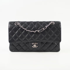 Chanel Caviar Medium M/L Classic SHW Black Series 19