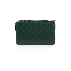 Gucci Guccissima Leather Travel Wallet Green
