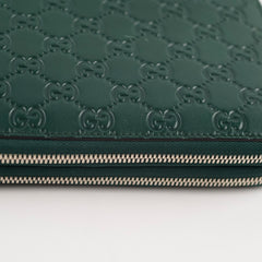 Gucci Guccissima Leather Travel Wallet Green
