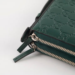 Gucci Guccissima Leather Travel Wallet Green
