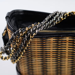 Chanel Small Raffia Gabrielle Bag Black/Brown 2019