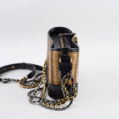 Chanel Small Raffia Gabrielle Bag Black/Brown 2019