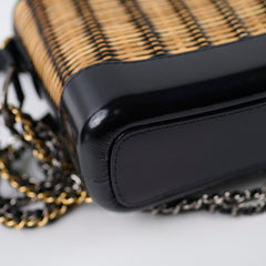 Chanel Small Raffia Gabrielle Bag Black/Brown 2019