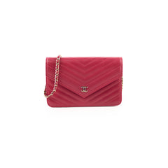 Chanel Chevron Statement Wallet On Chain WOC Red Series 26