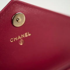 Chanel Chevron Statement Wallet On Chain WOC Red Series 26